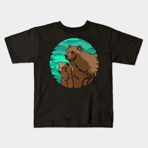 bear mother cub Kids T-Shirt by ThyShirtProject - Affiliate